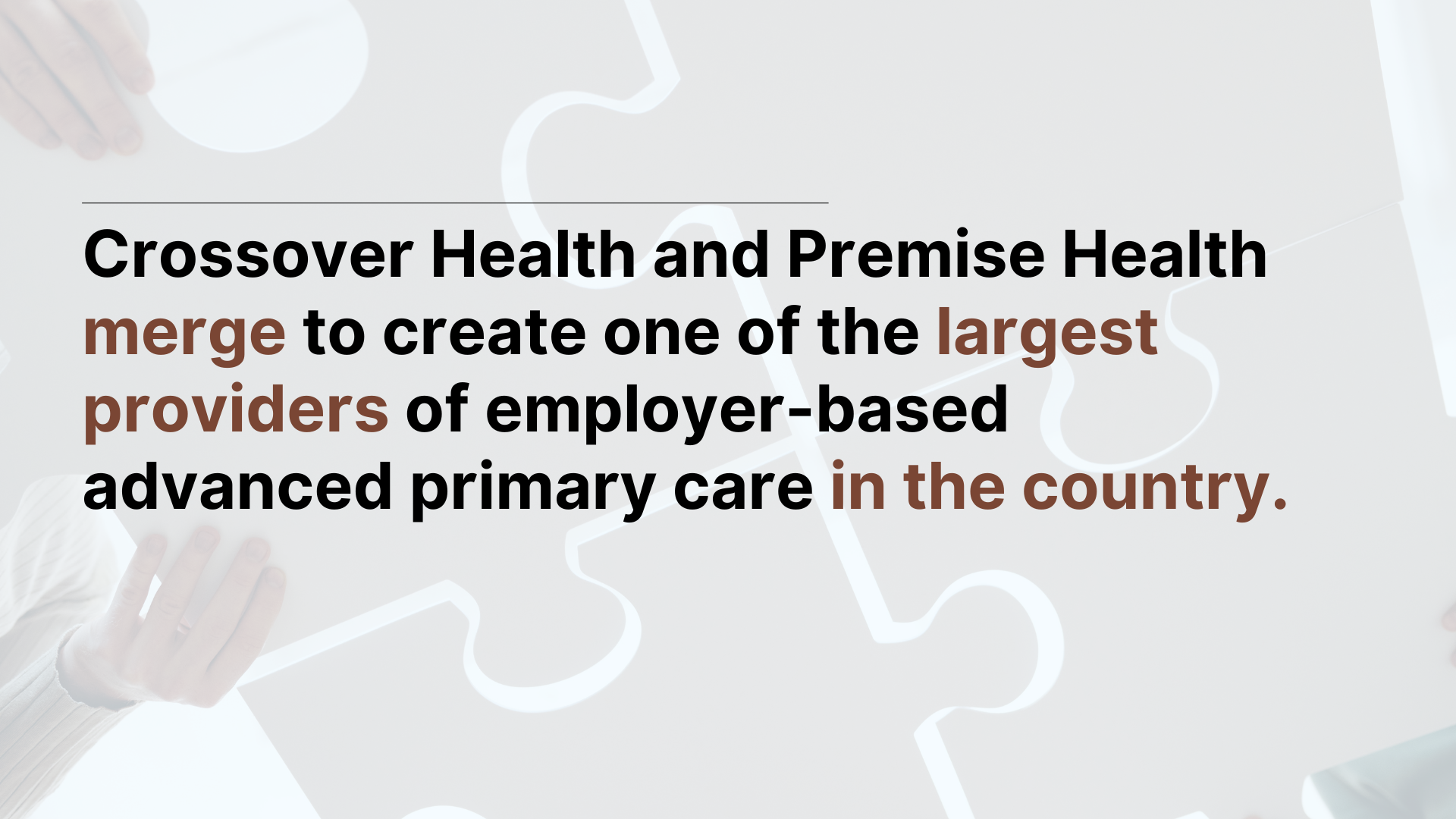 Crossover Health and Premise Health Merge